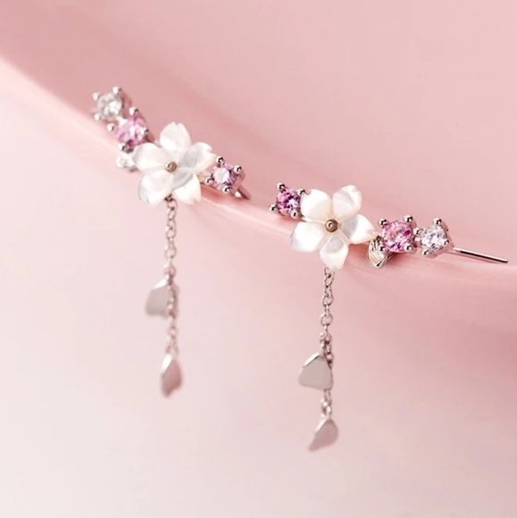 Flower Blossom Dangle Earrings - Picture 8 of 8